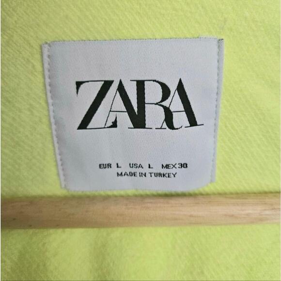 Zara Neon Overshirt oversized yellow shacket - Picture 7 of 8